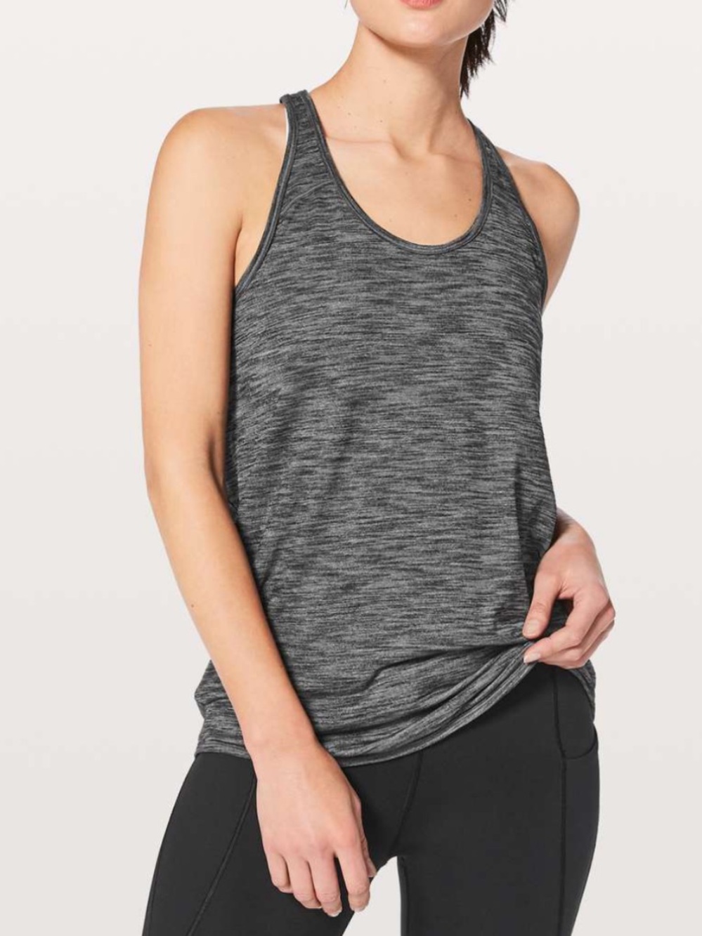 Lululemon Essential Tank Heathered Black Size 8